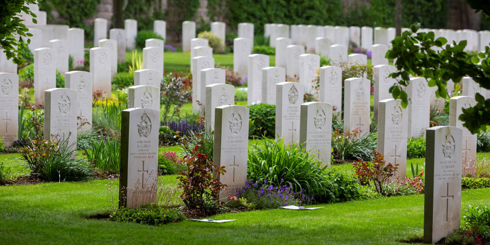 Headstones at Harrogate Stonefall Cemetery