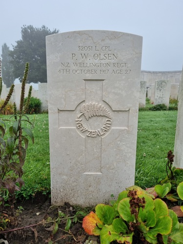 Headstone of Lance Corporal Peter William Olsen