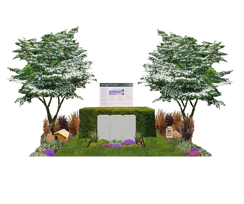 Digital mock up of Commonwealth War Graves show garden at Harrogate Spring Flower Show.