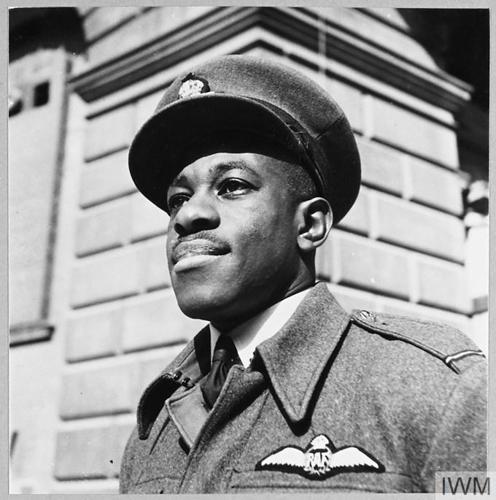 Flight Lieutenant Emanuel Peter John Adeniyi Thomas, one of the RAF's first black pilots and officers.