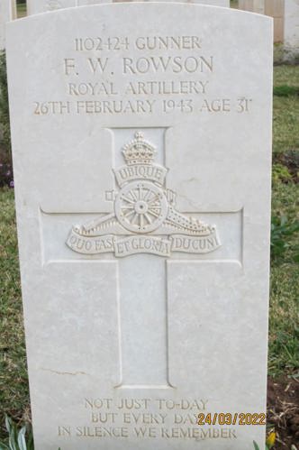 Headstone of F.W. Rowson.