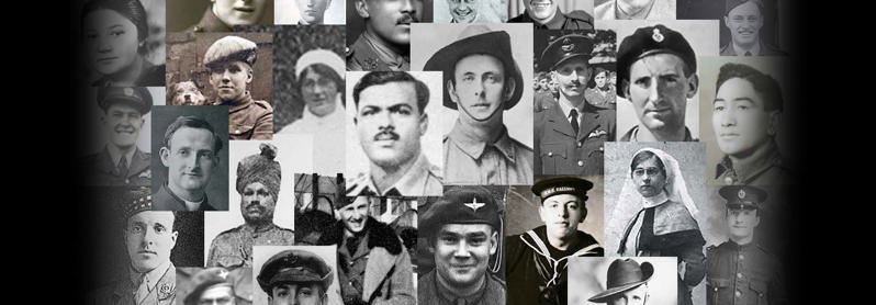 A collage of soldiers' faces