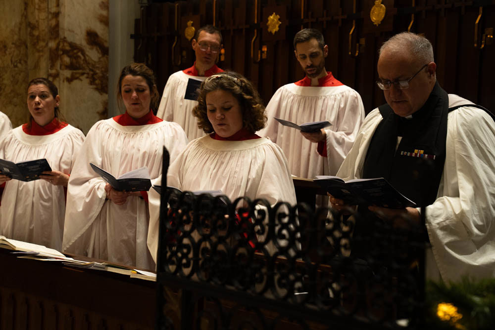 Guards' Chapel Choir in the middle of a performance