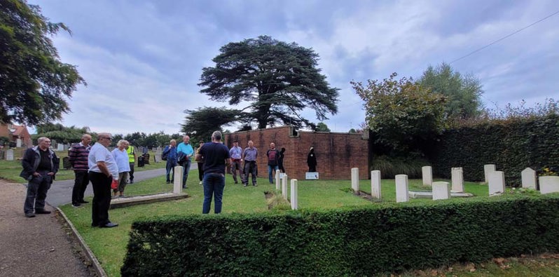 CWGC volunteers meeting at a cemetery in Sevenoaks, Kent.