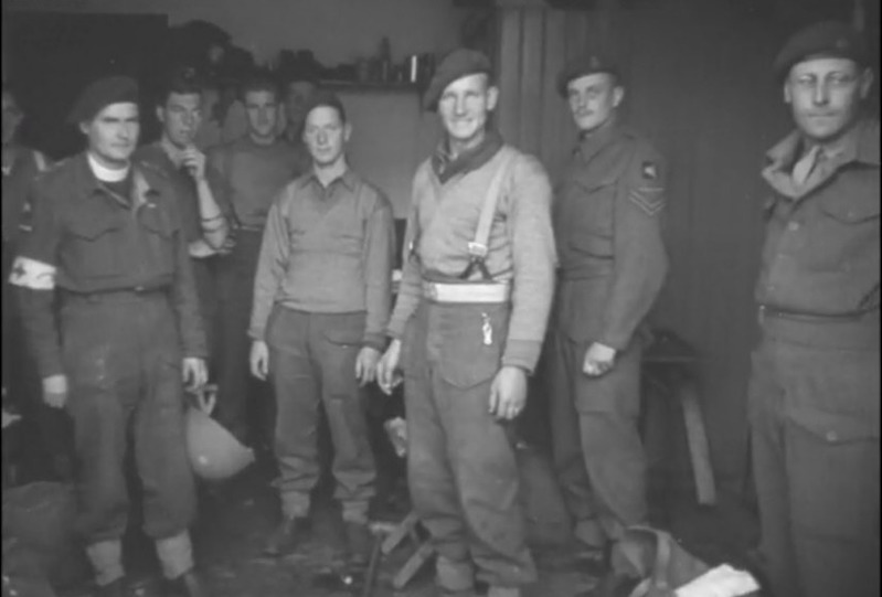 Stanley Biggs, fourth from right, with men of the 181st Airlanding Field Ambulance