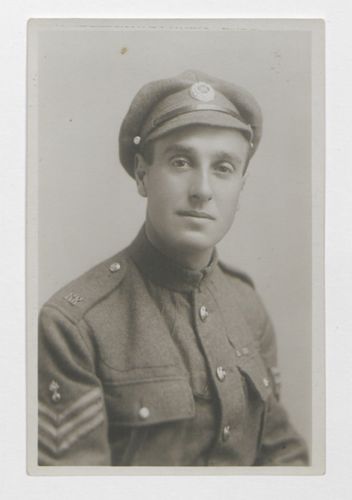 Black and white portrait of Company Serjeant Major Alfred Furlonger in his uniform.